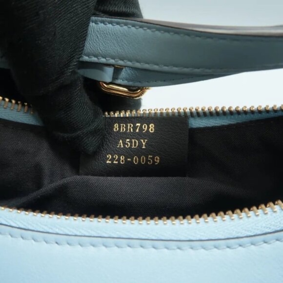 100% Authentic FENDI Fendigraphy Blue Leather Shoulder Bag 2007-071224 - Picture 10 of 12